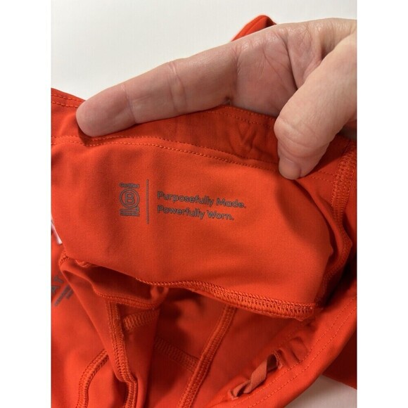 Athleta Velocity Stash Pocket Crop Leggings Bright Red Orange Medium Tall - Picture 5 of 15